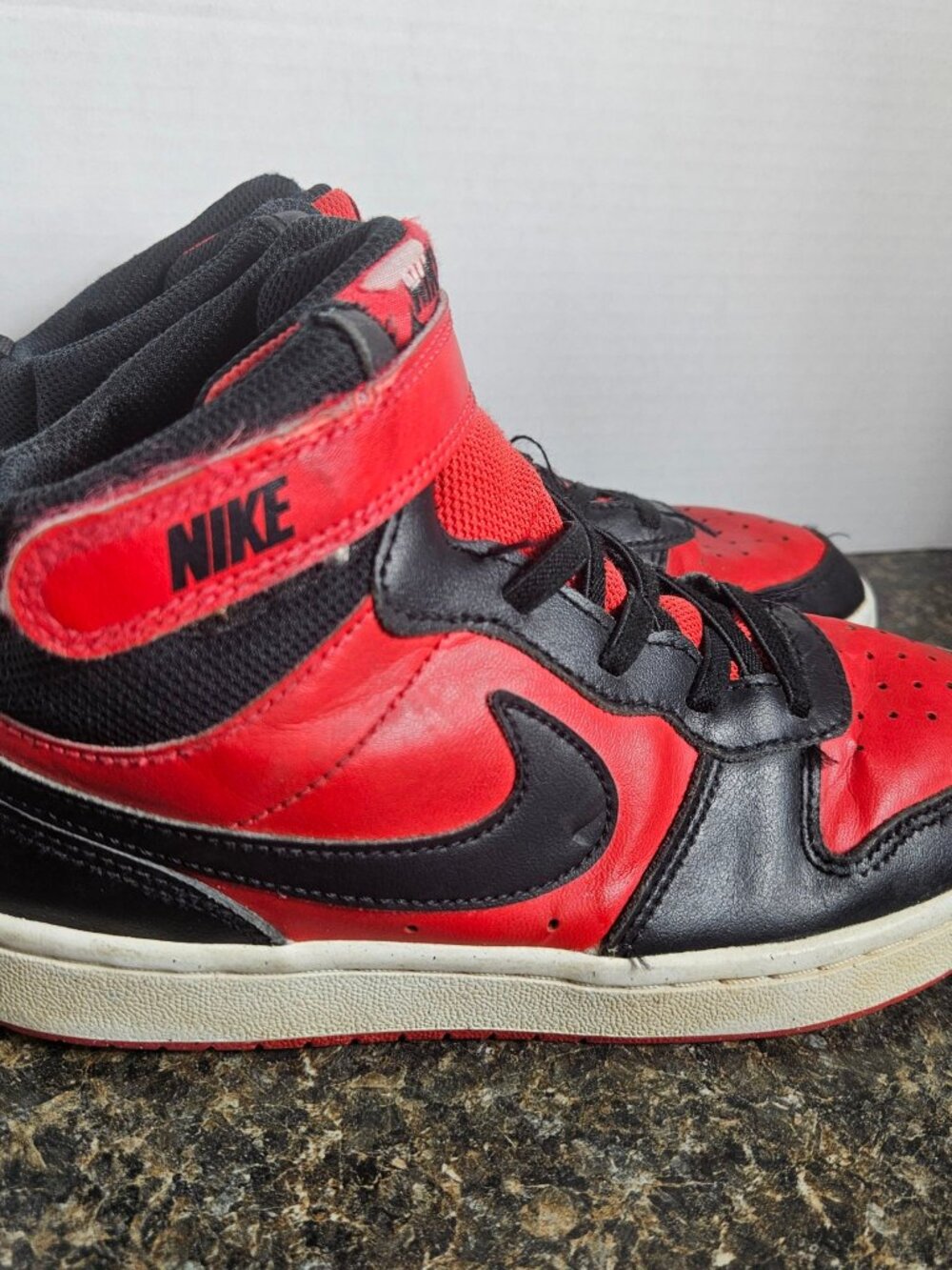 Nike Court Borough Mid 2 Kids Red Black White 3Y